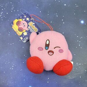 Winking Kirby Screen Cleaner Prize Plush Toy With Tags Official Nintendo HAL